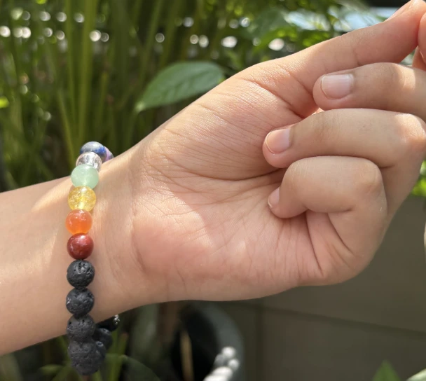 7 Chakra Lava Stone Bracelet - Balance & Grounding - Image 3