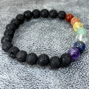 7 Chakra Lava Stone Bracelet - Balance & Grounding